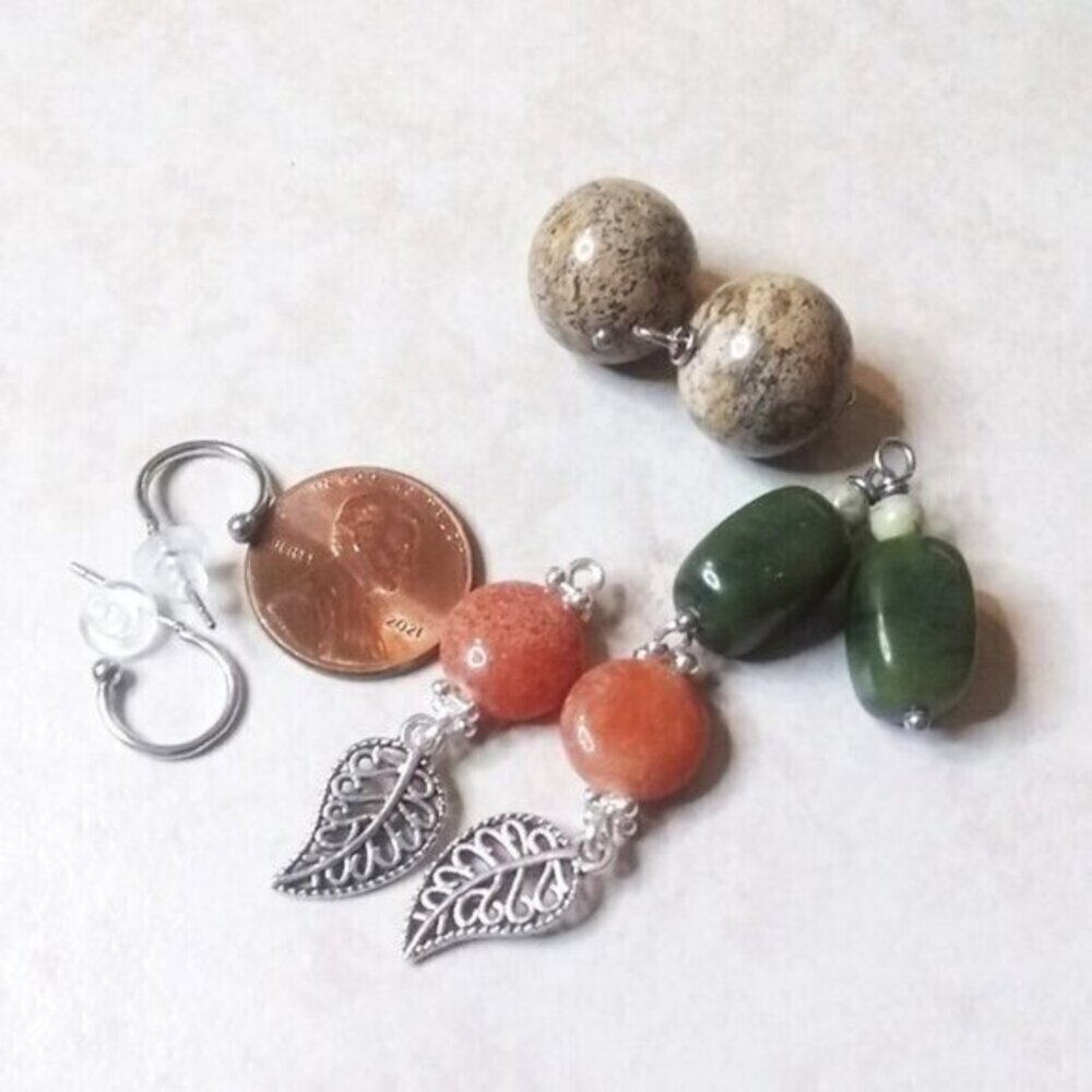 Handmade + Interchangeable Earring Trio! Boho & Business Casual ~ Short Danglers